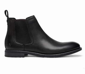 Sergio - Men's Black Slip On Leather Chelsea Boots Cheap Mens Boots & Chukkas