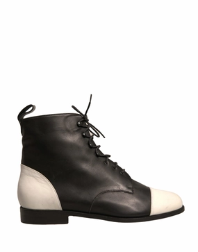 Sergio Rossi  Leather Lace Up Flats Ankle Boots Women's Shoes (Pre-Owned) Sale on Womens Trendy Boots