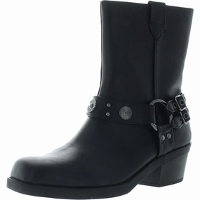 Sherri Womens Harness Faux Leather Motorcycle Boots Cheap Womens Boots for winter