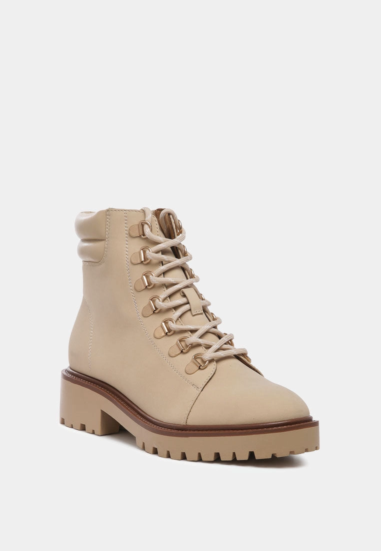 shirly soft leather lace-up boots