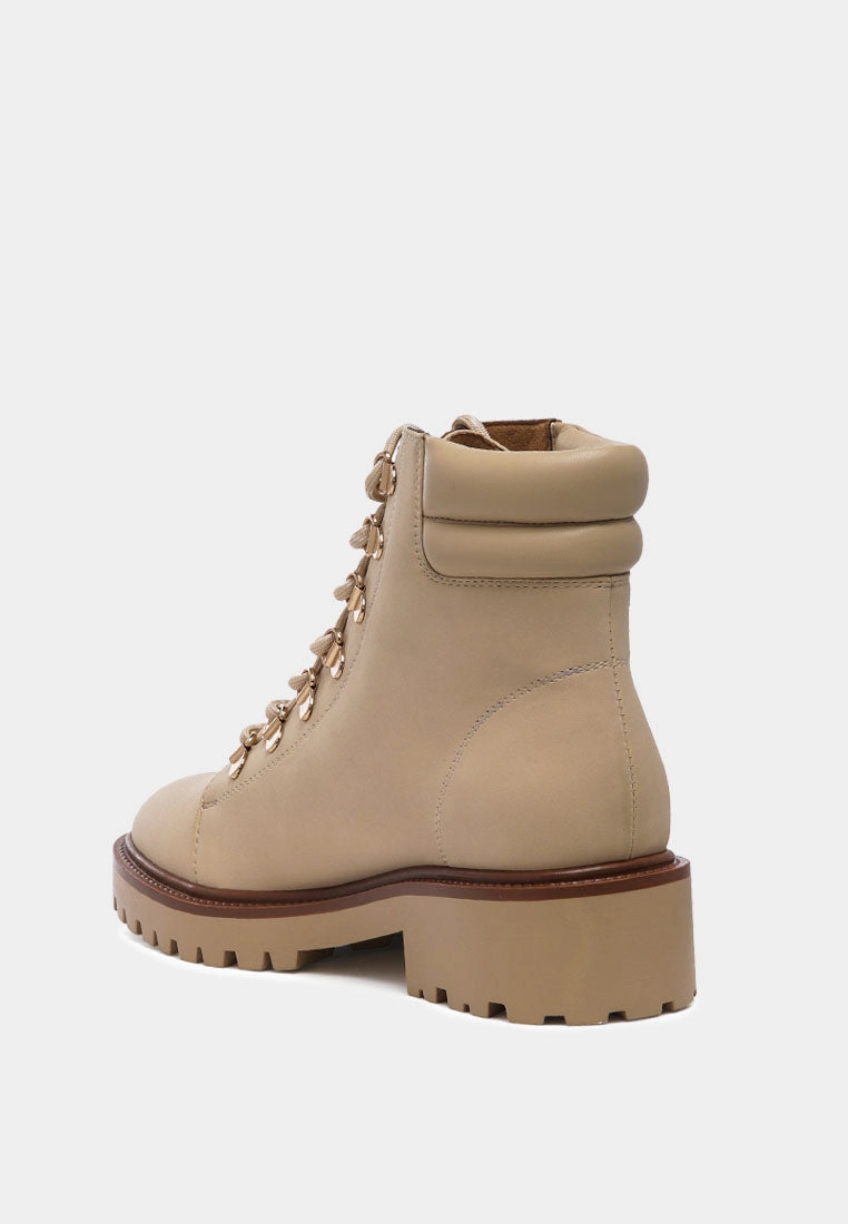 shirly soft leather lace-up boots