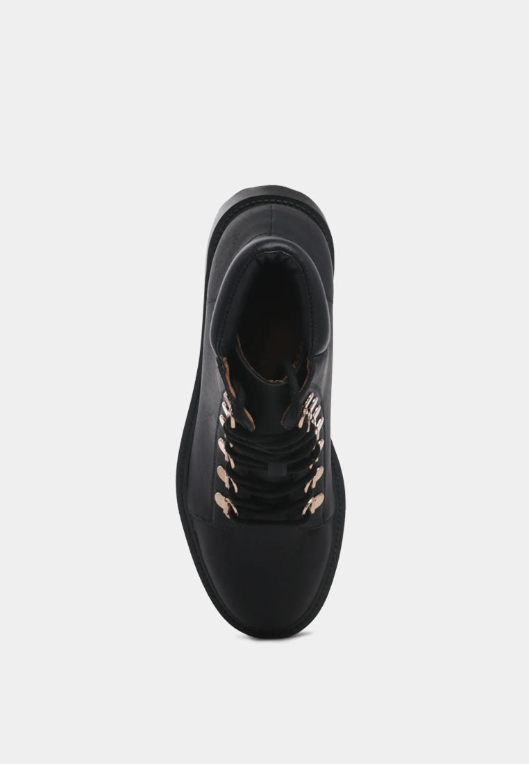 shirly soft leather lace-up boots
