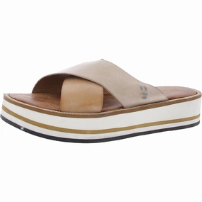 Shout Womens Criss-Cross Leather Platform Sandals Womens Slip-On Sandals clearance