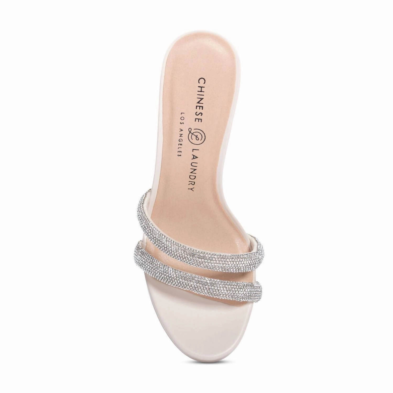 Show Stopper Friendly Rhinestone Heels In Cream
