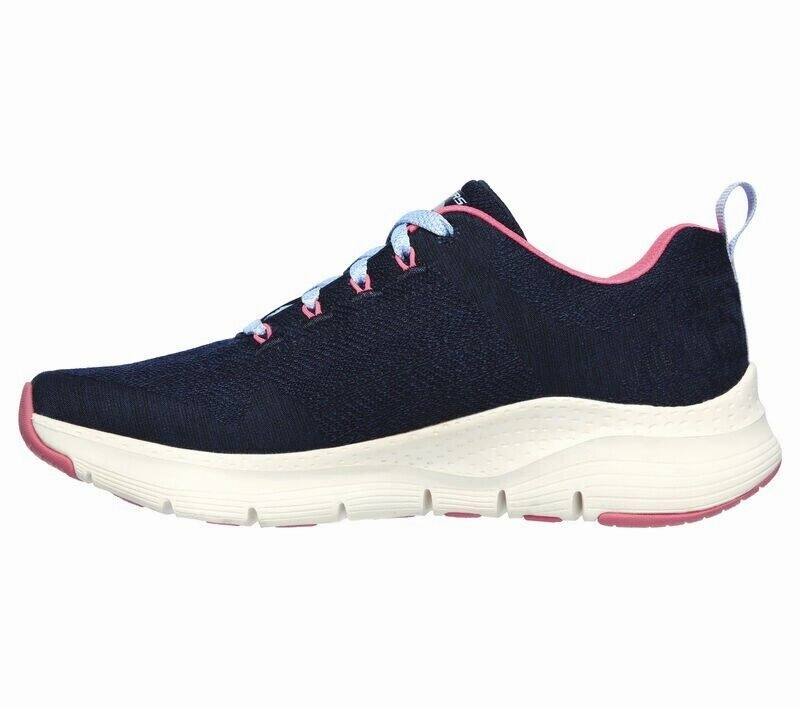 Skechers Arch Fit Comfy Wave 149414-NVHP Women's 5 Navy Lifestyle Shoes EEE3763 (Blue,5)