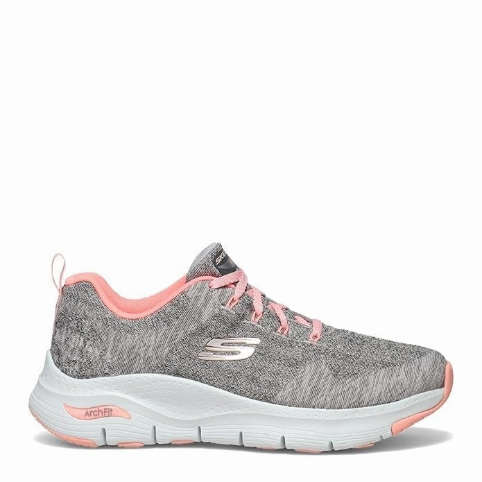 Skechers Arch Fit Comfy Wave Sneakers Women's US 6 Gray Lifestyle Shoes EEE4219