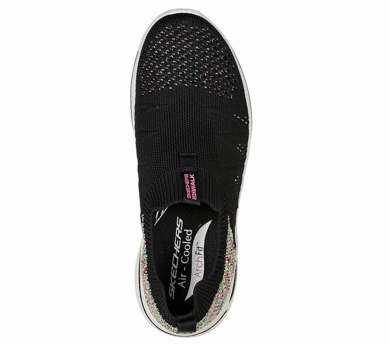 Skechers Go Walk Arch Fit Fun Times 124478-BKMT Womens 8.5 Slip-On Shoes EEE4094