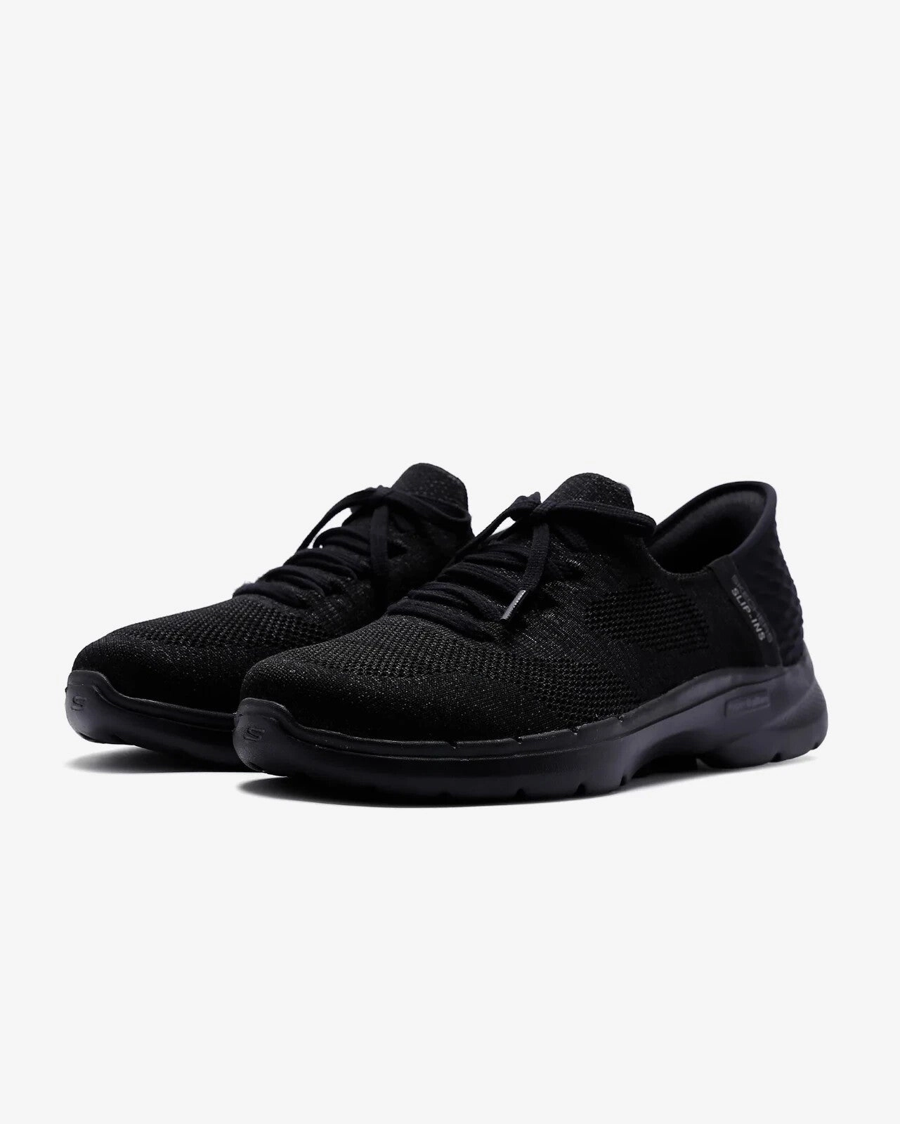 Skechers Slip-ins: Go Walk 6 Lovely Day 124568-BBK Women 9.5 Black Shoes EEE4377