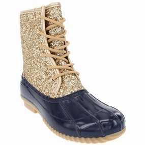 Skipper Womens Glitter Fleece-Lined Combat & Lace-up Boots Hot sale Womens Boots