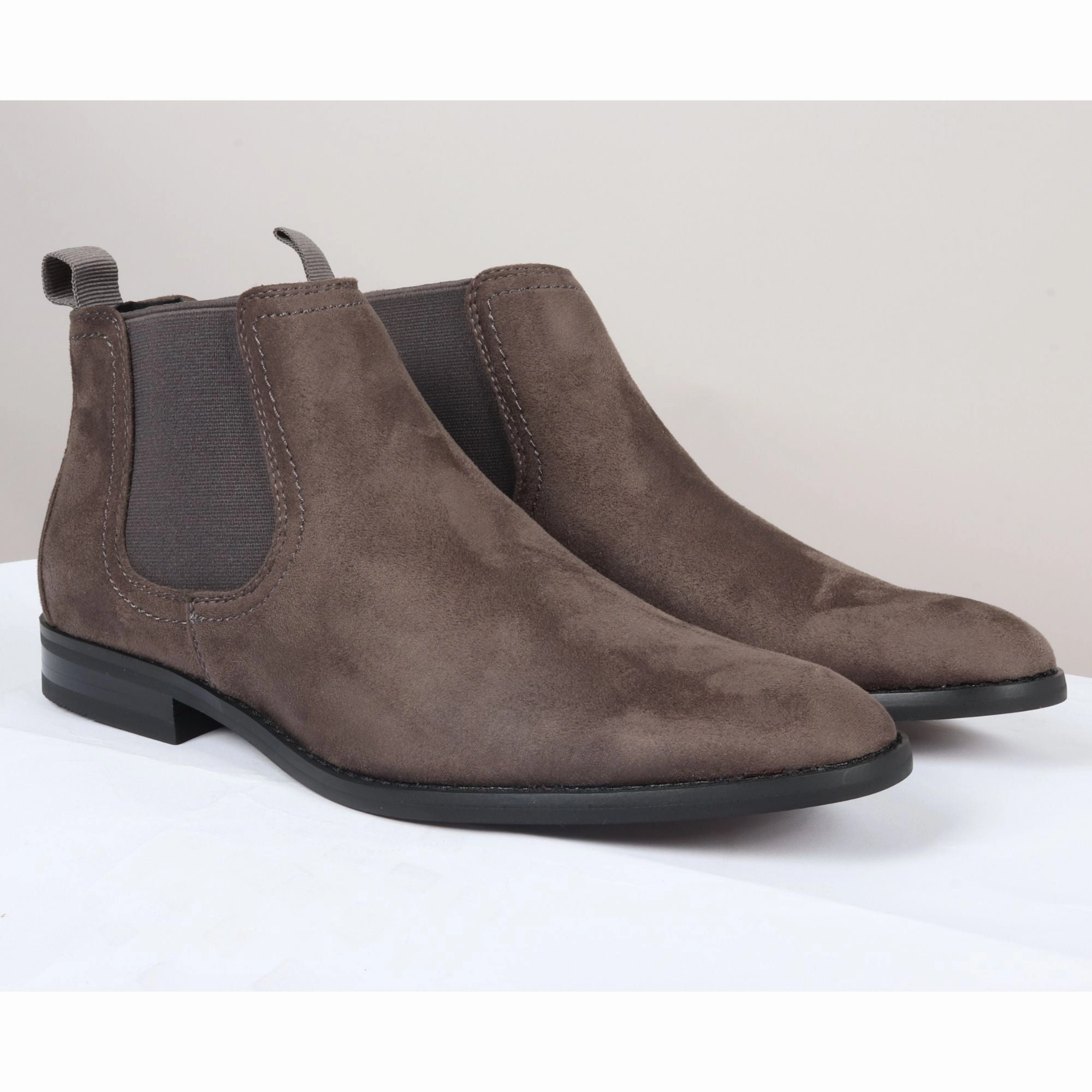 Slip On Suede Leather Lined Chelsea Ankle Shoes