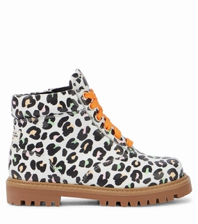 Sophia Webster Tia Combat Boots Girls Kids 13 Multi Leopard Print Leather KHD705 Girls Athletic Shoes on sale