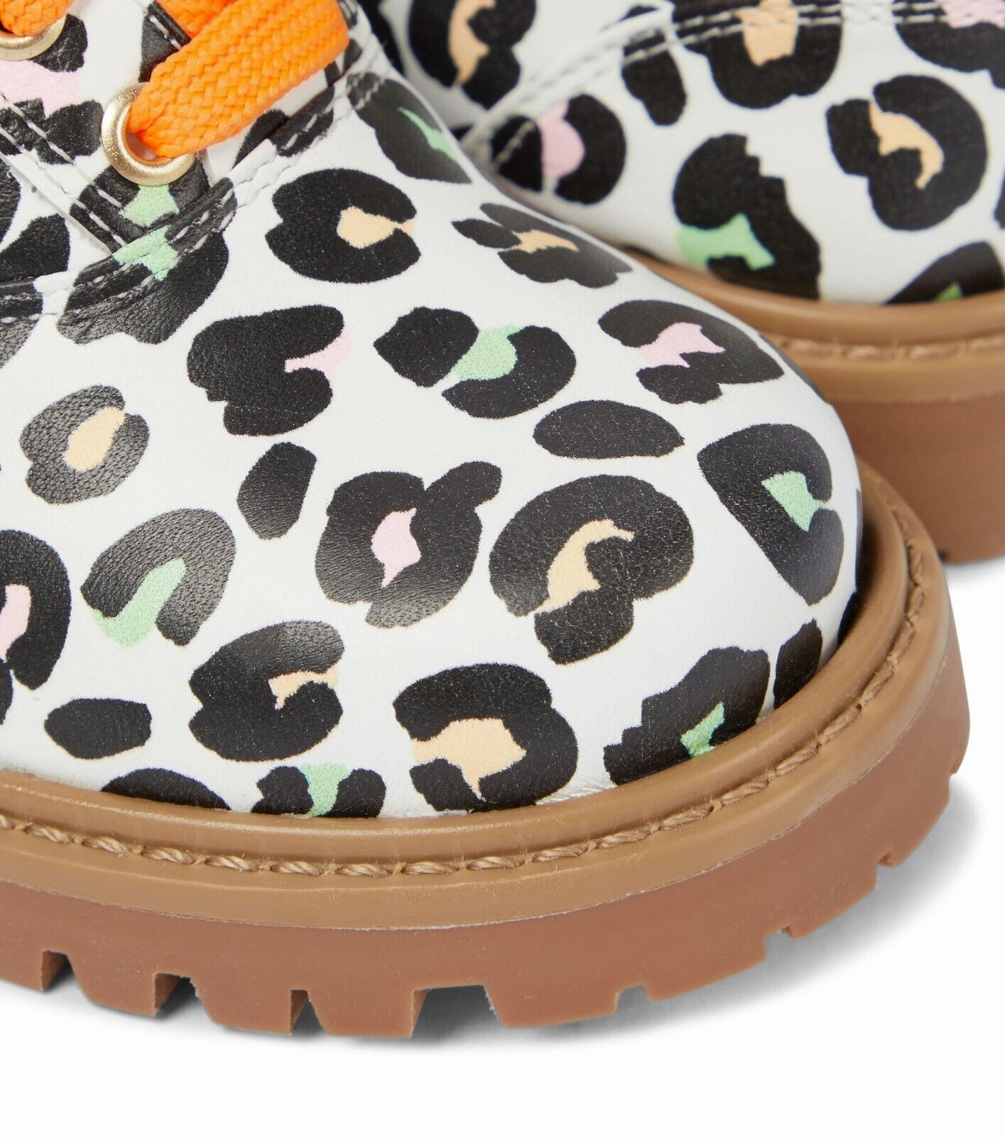 Sophia Webster Tia Combat Boots Girls Kids 13 Multi Leopard Print Leather KHD705