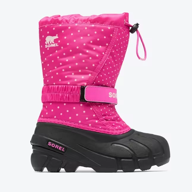 Sorel Flurry Print Kids US 7 Pink Waterproof Insulated Snow Boot NY3503-650
