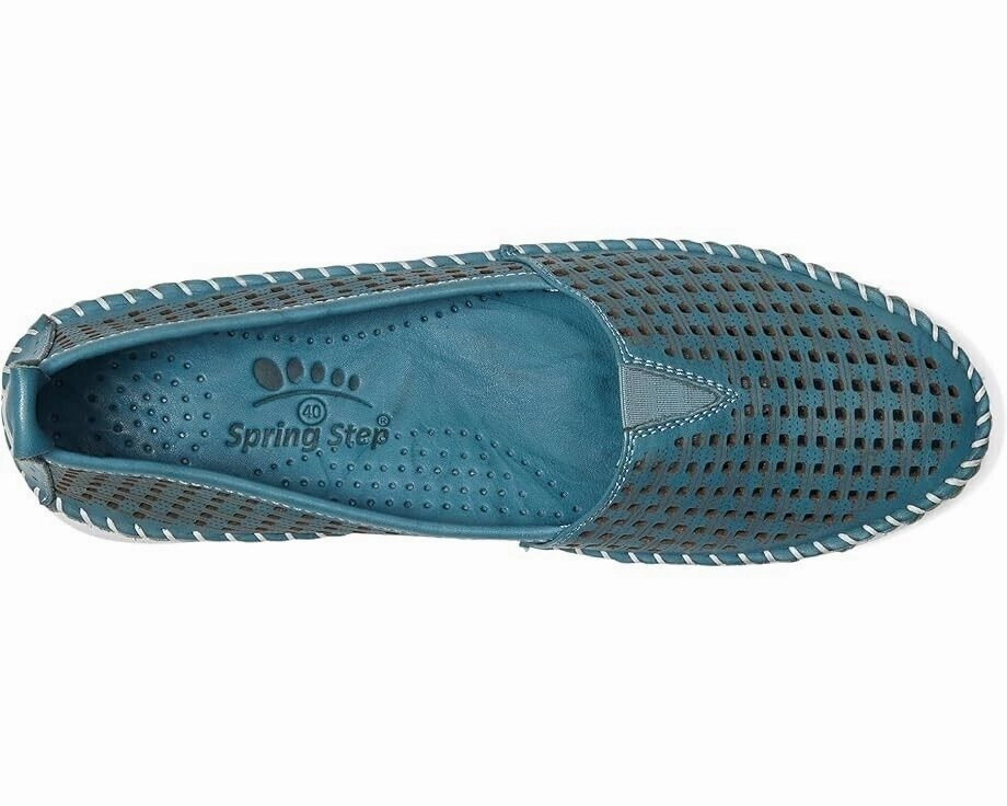 Spring Step Emerson Women's EU 39 (US 8.5) Blue Leather Slip-On Shoes ZPO1020
