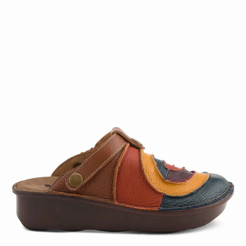 Spring Step Lollipop Clog Women 5.5-6 Multicolor Leather Removable Strap ZPO1949
