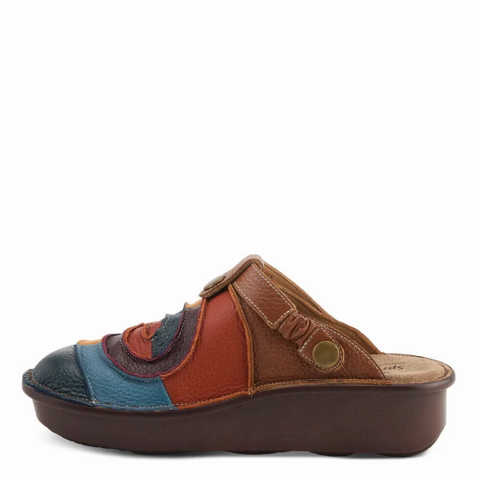 Spring Step Lollipop Clog Women 5.5-6 Multicolor Leather Removable Strap ZPO1949