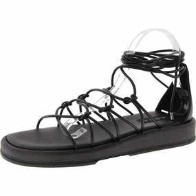 Star Womens Leather Lace-Up Platform Sandals Summer Womens Sandals clearance