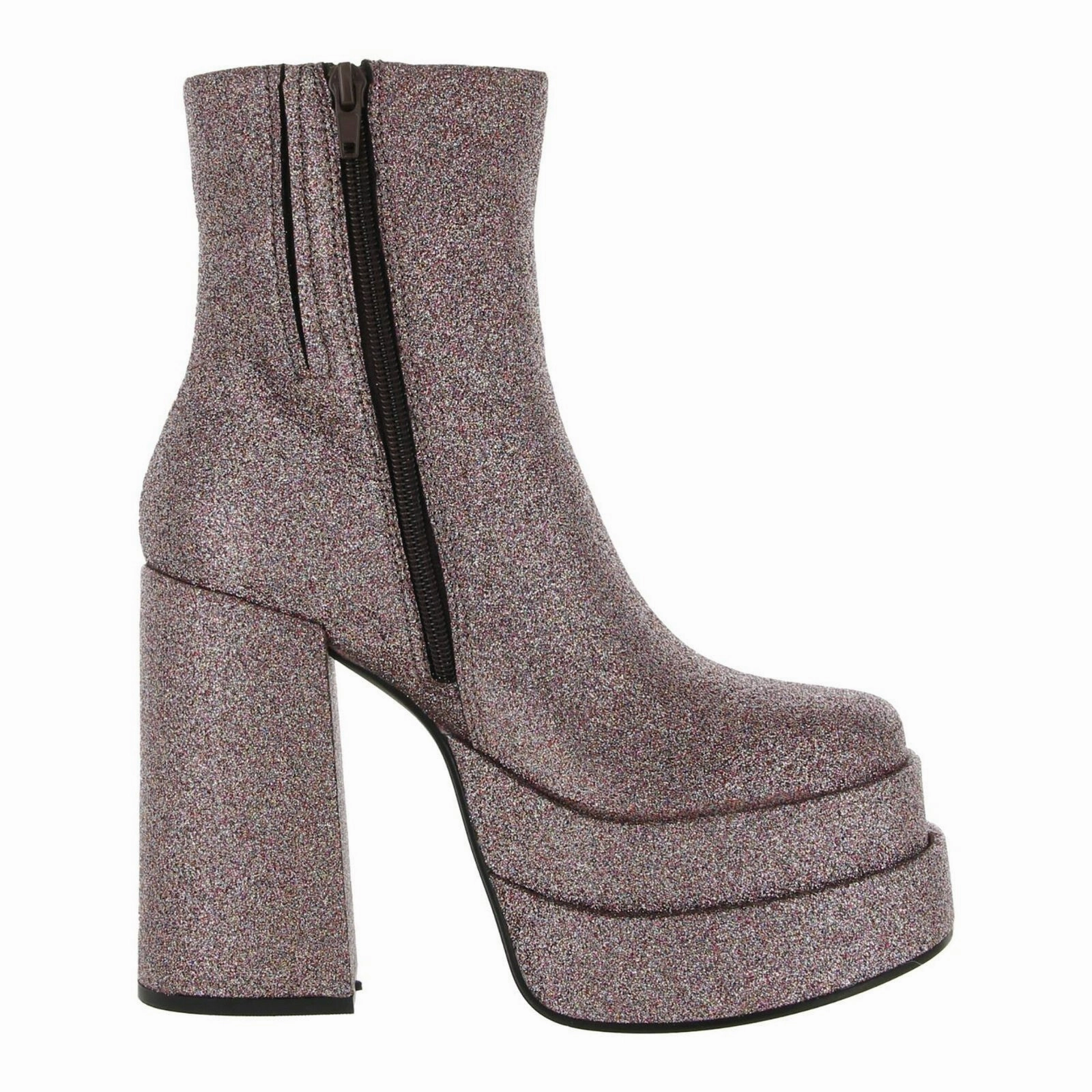 Steve Madden Cobra Boot Womens 6.5 Glitter Multi Leather Platform Bootie ZPO3504