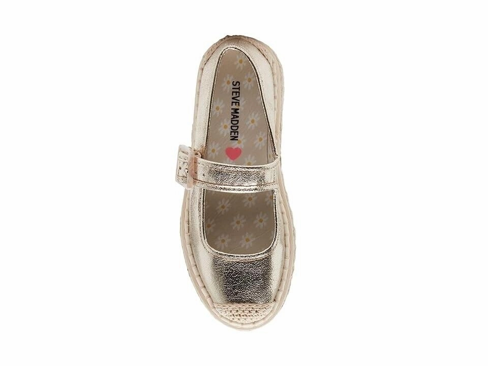 Steve Madden Elise Sandal Girls US 4 Gold Round Toe Platform Espadrille KHD049