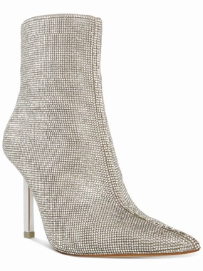 Steve Madden Elysia Boots Women 7.5 Silver Rhinestone Pointed Toe Bootie KHD2103 Top-rated Womens Boots outlet