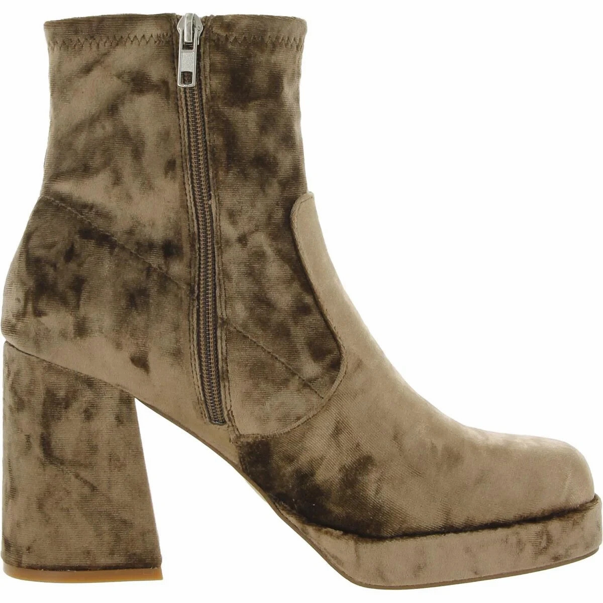 Steve Madden Ever Boots Women's US 9 Green Velvet Zipper Ankle Bootie ZPO3508