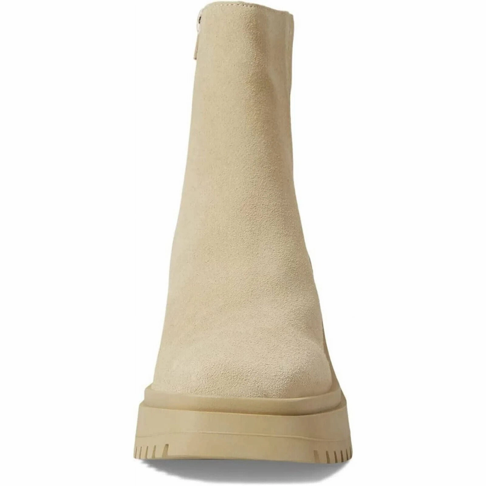 Steve Madden Fella Boots Womens US 8.5 Sand Suede Square Toe Ankle Bootie KHD701
