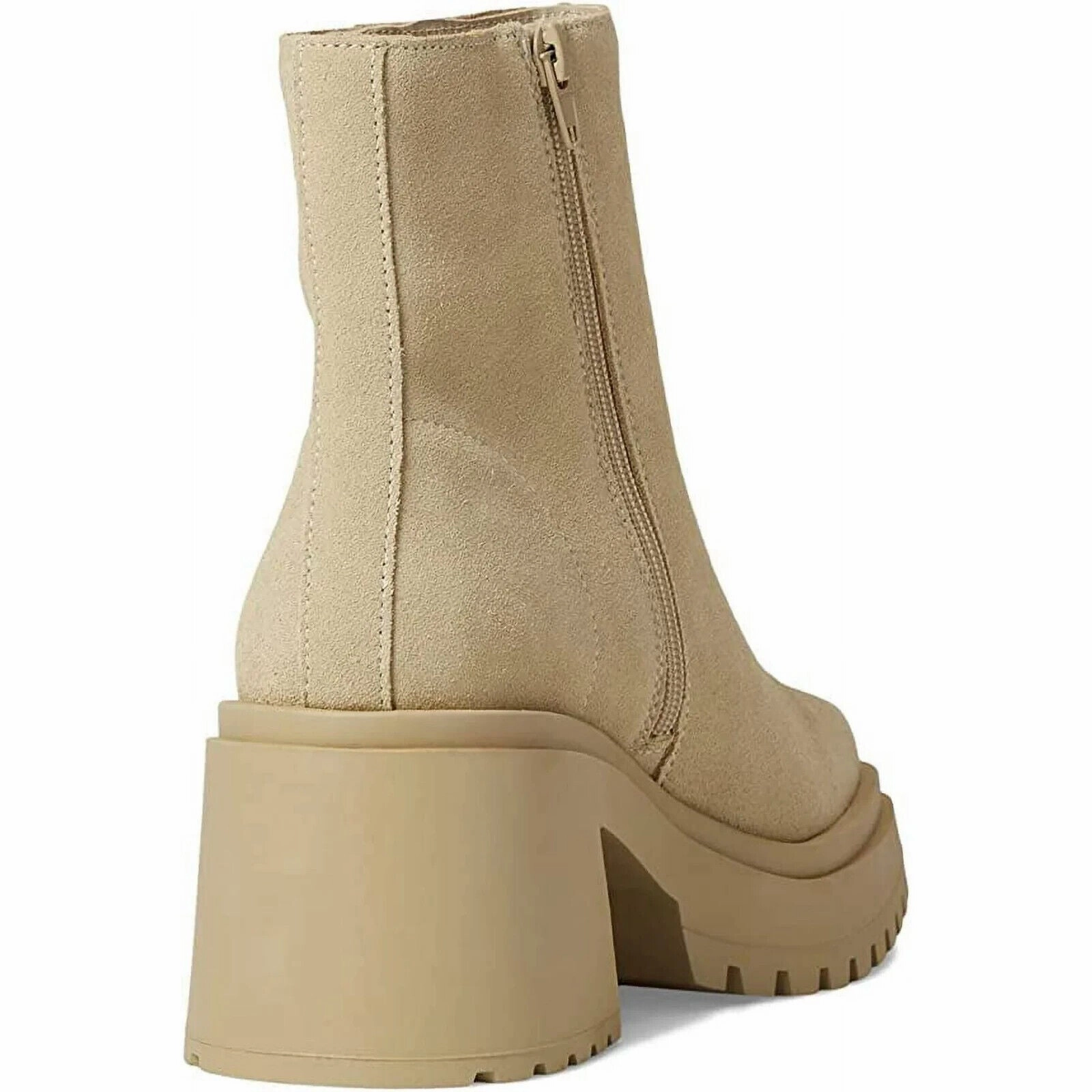 Steve Madden Fella Boots Womens US 8.5 Sand Suede Square Toe Ankle Bootie KHD701