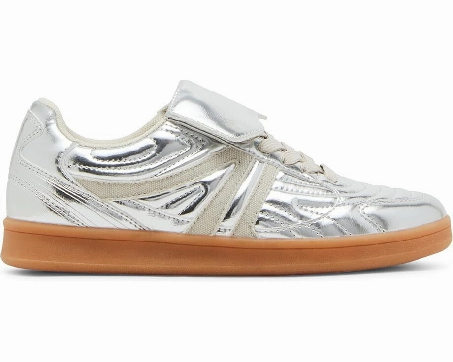Steve Madden Madrid Sneakers Women's US 9.5 Silver Lace Up Casual Shoes ZOGG197