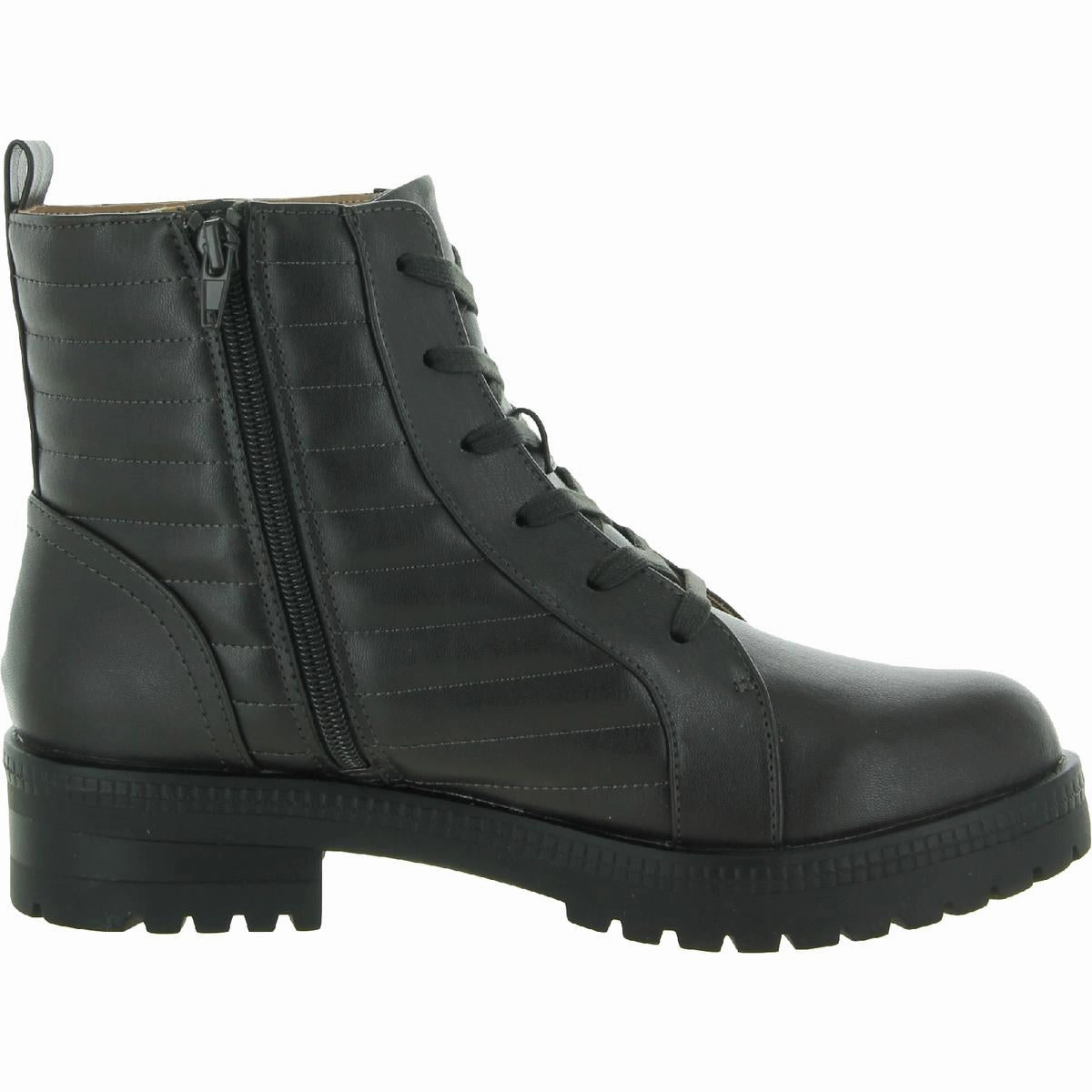 Stormy Womens Faux Leather Combat & Lace-up Boots