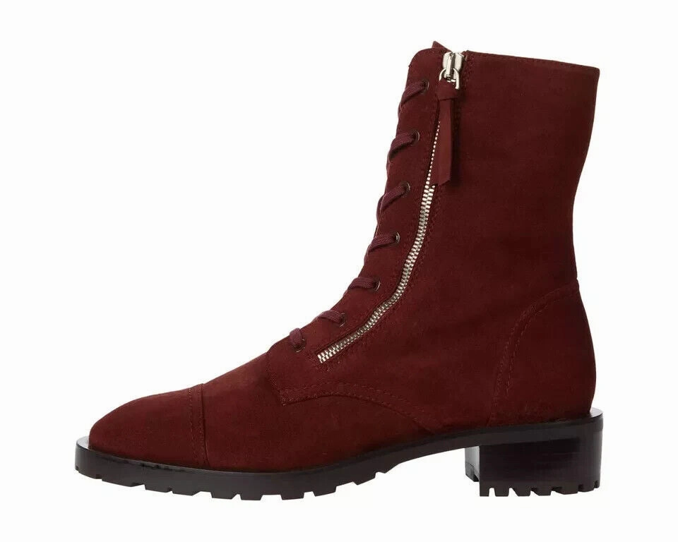 Stuart Weitzman Ande Boot Women's US 8 Mahogany Suede Mid Calf Block Heel KHD387