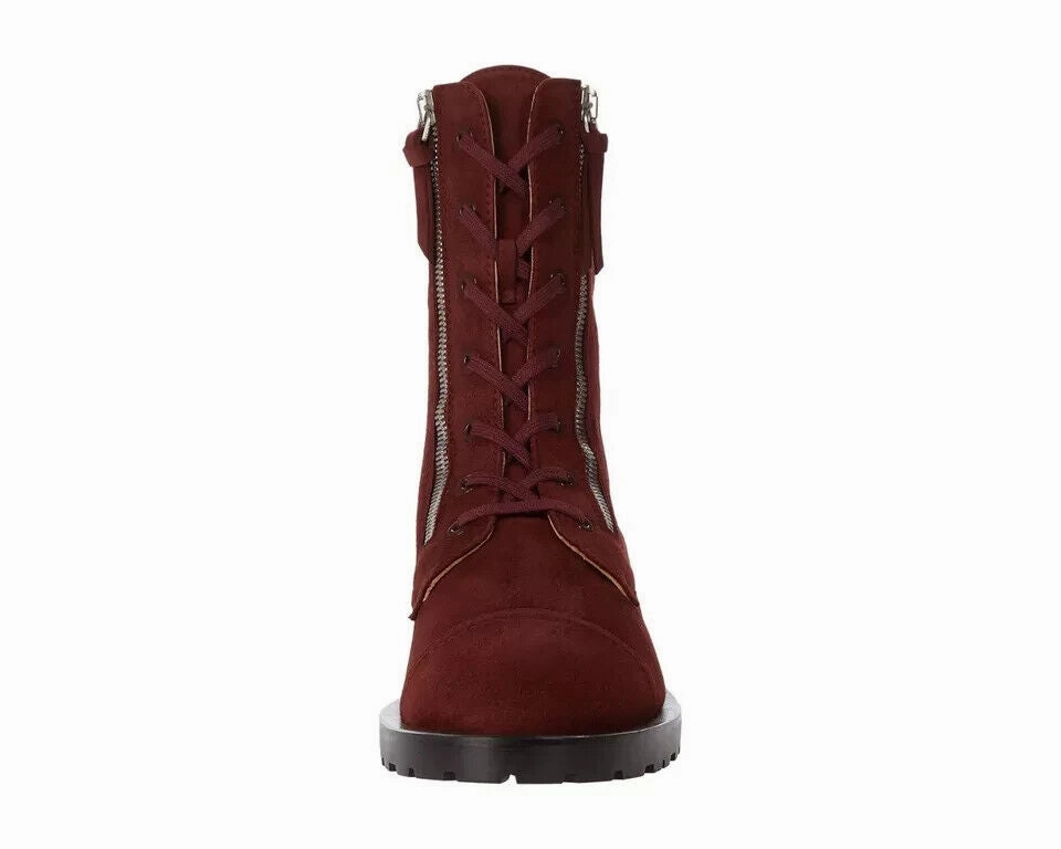 Stuart Weitzman Ande Boot Women's US 8 Mahogany Suede Mid Calf Block Heel KHD387