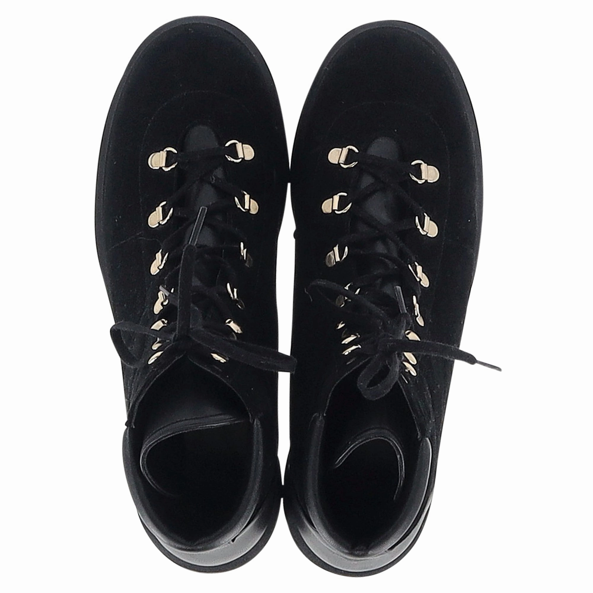 Stuart Weitzman Chalet Hiking Boots in Black Suede
