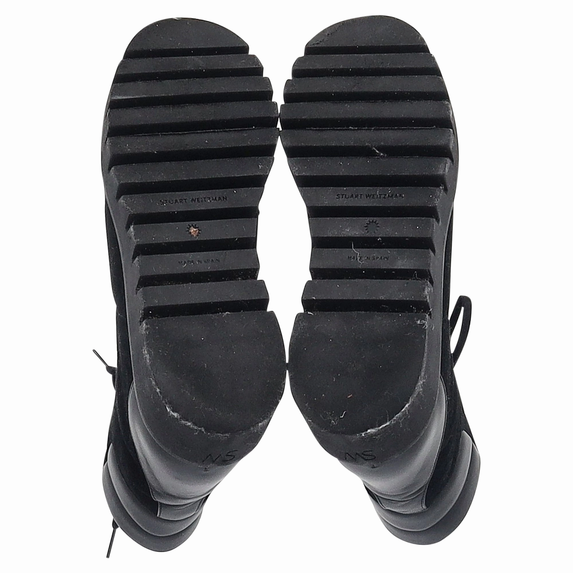 Stuart Weitzman Chalet Hiking Boots in Black Suede