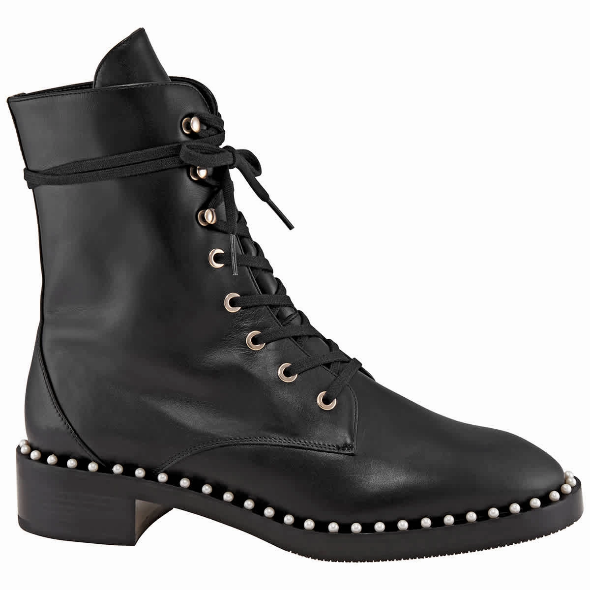 Stuart Weitzman Ladies Black Sondra Smooth Ankle Boots Discount Stylish Womens Boots