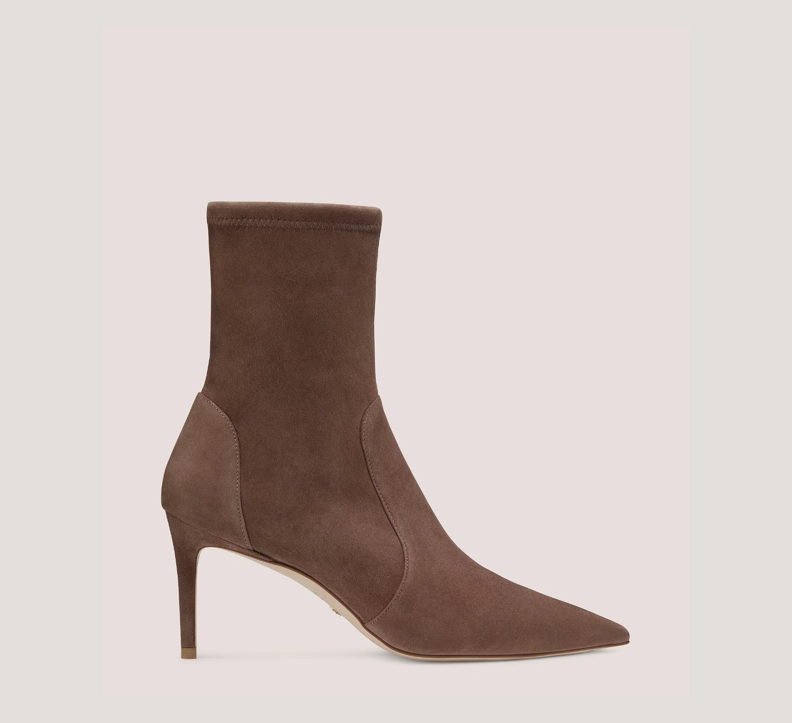 Stuart Weitzman Stuart 75 Stretch Boots Women's 8.5 Taupe Leather Bootie ZPO3441