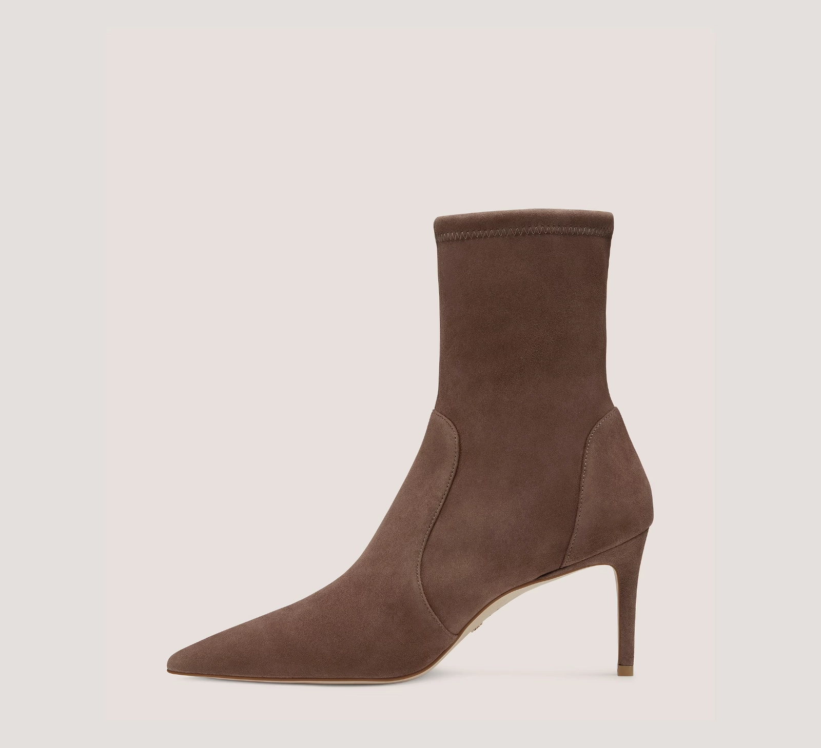 Stuart Weitzman Stuart 75 Stretch Boots Women's 8.5 Taupe Leather Bootie ZPO3441