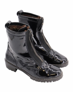 Stuart Weitzman Zip Up Boots in Black Patent Womens Boots clearance deals