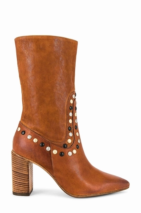 Studded Dakota Heel Boot In Rum Womens Boots sale online
