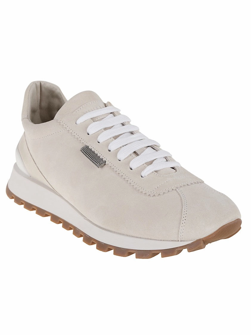 Suede Runners With Shiny Monili Label