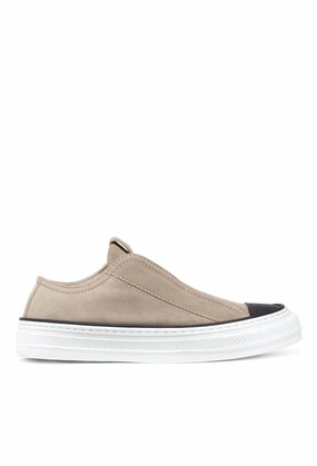 Suede Slip-On Footwear With Textured Toe Cap Womens Athletic Footwear online shop