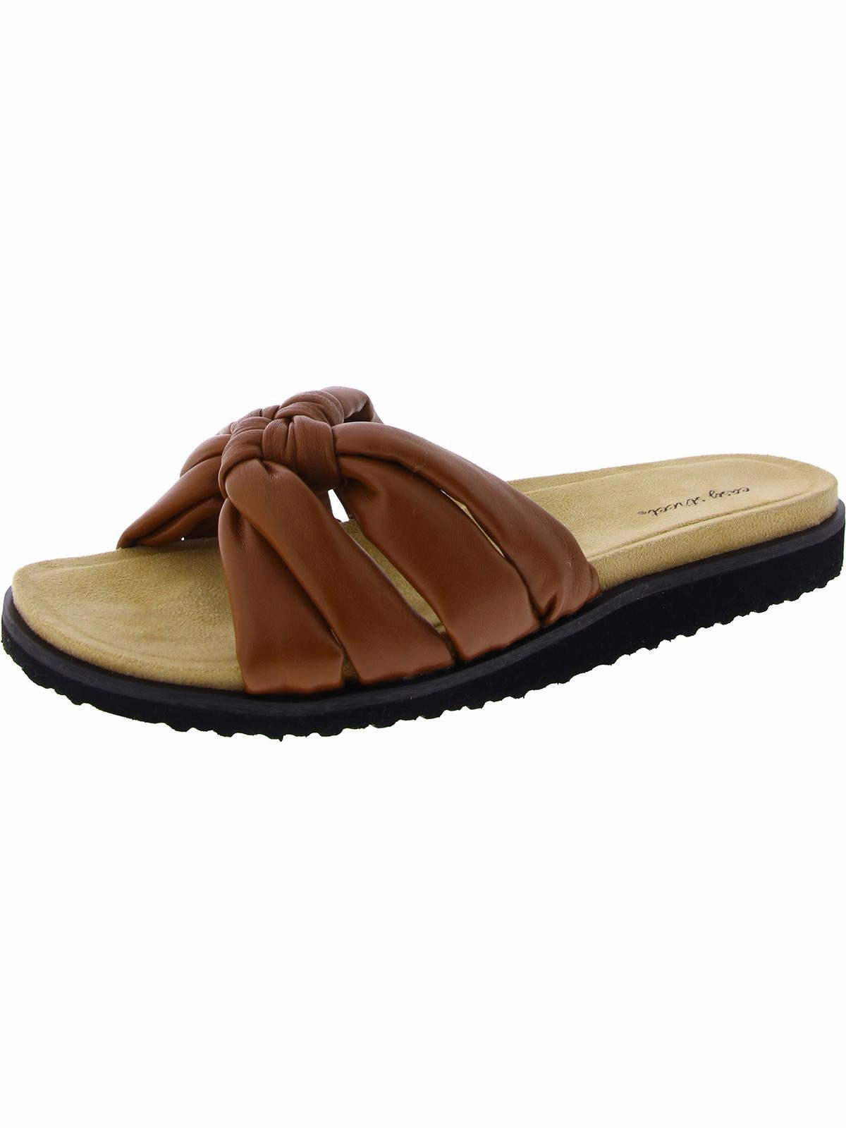 Suzanne Womens Supercomff Faux Leather Slide Sandals