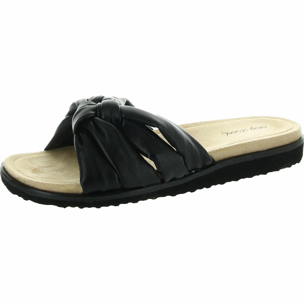 Suzanne Womens Supercomff Faux Leather Slide Sandals