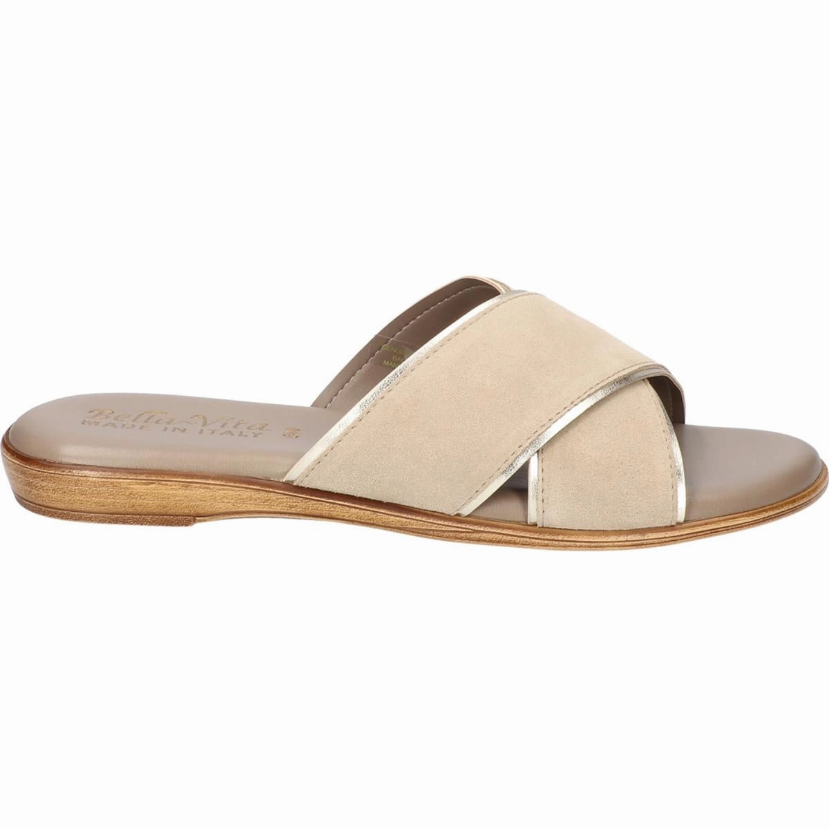 TAB Womens Suede Cushioned Footbed Slide Sandals