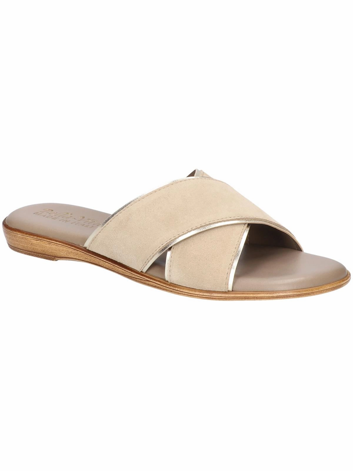 TAB Womens Suede Cushioned Footbed Slide Sandals Promo offer on Womens Sandals