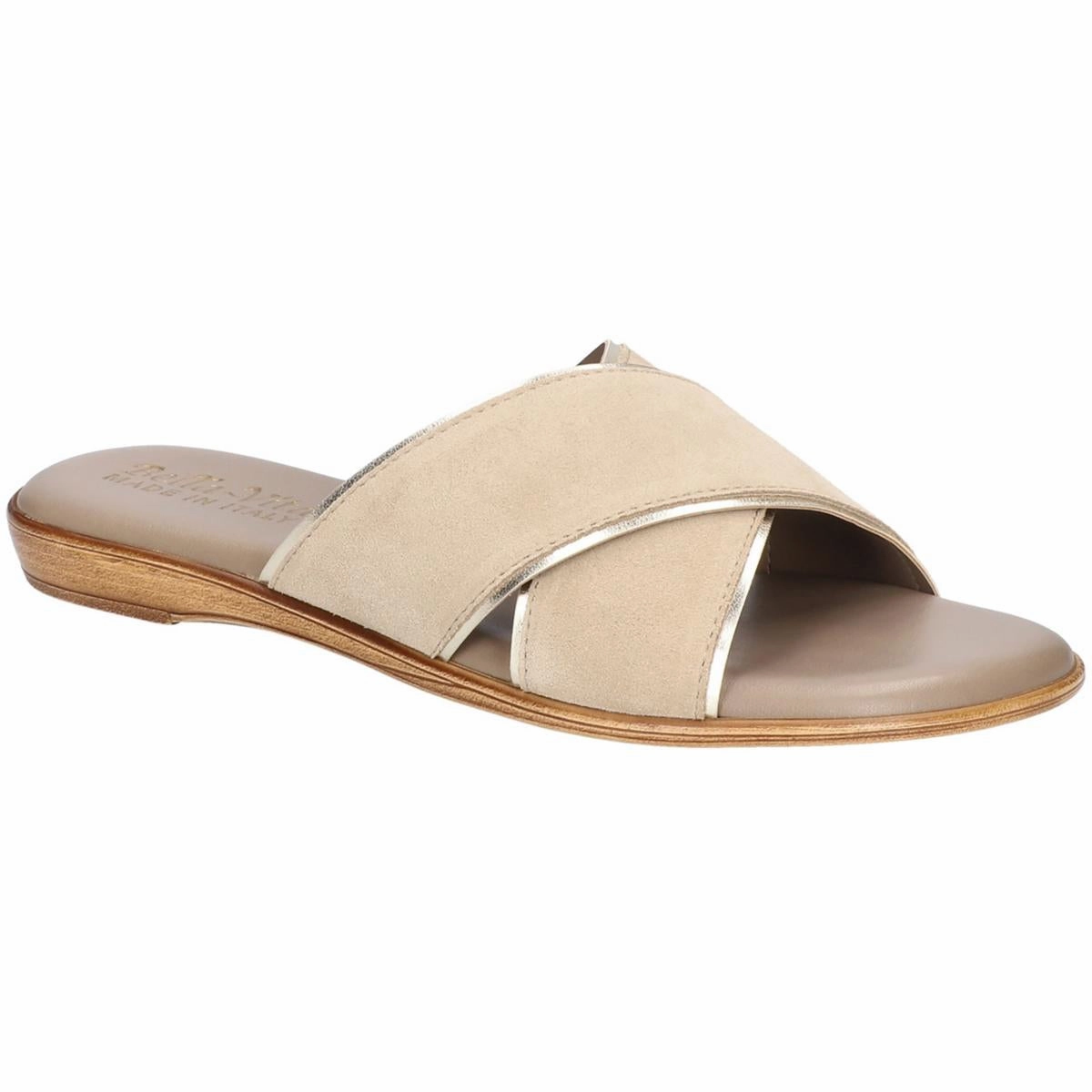 TAB Womens Suede Cushioned Footbed Slide Sandals