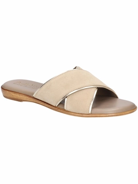 TAB Womens Suede Cushioned Footbed Slide Sandals Promo offer on Womens Sandals