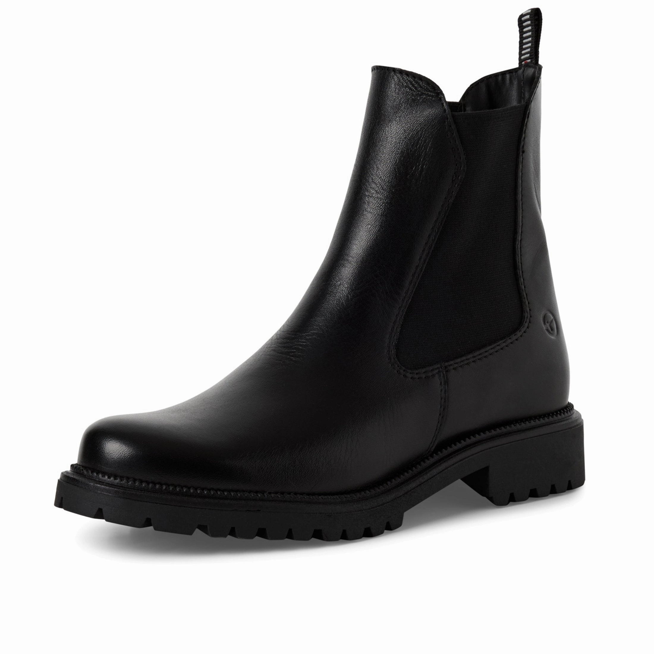 Tamaris Womens Black Leather Classic High Chelsea Ankle Boots