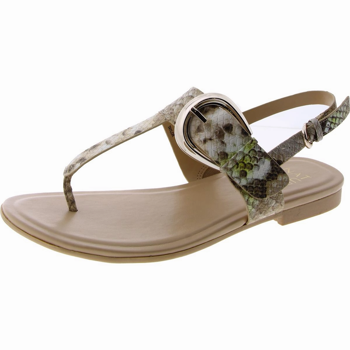TAYLOR Womens Leather T-strap Slingback Sandals