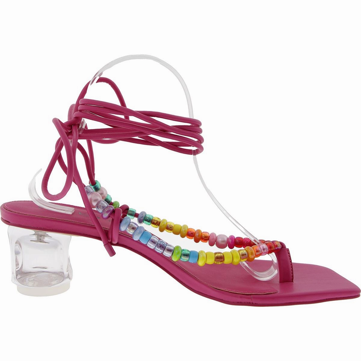 The Cubie Bead Sandal Womens Beaded Faux Leather Heels