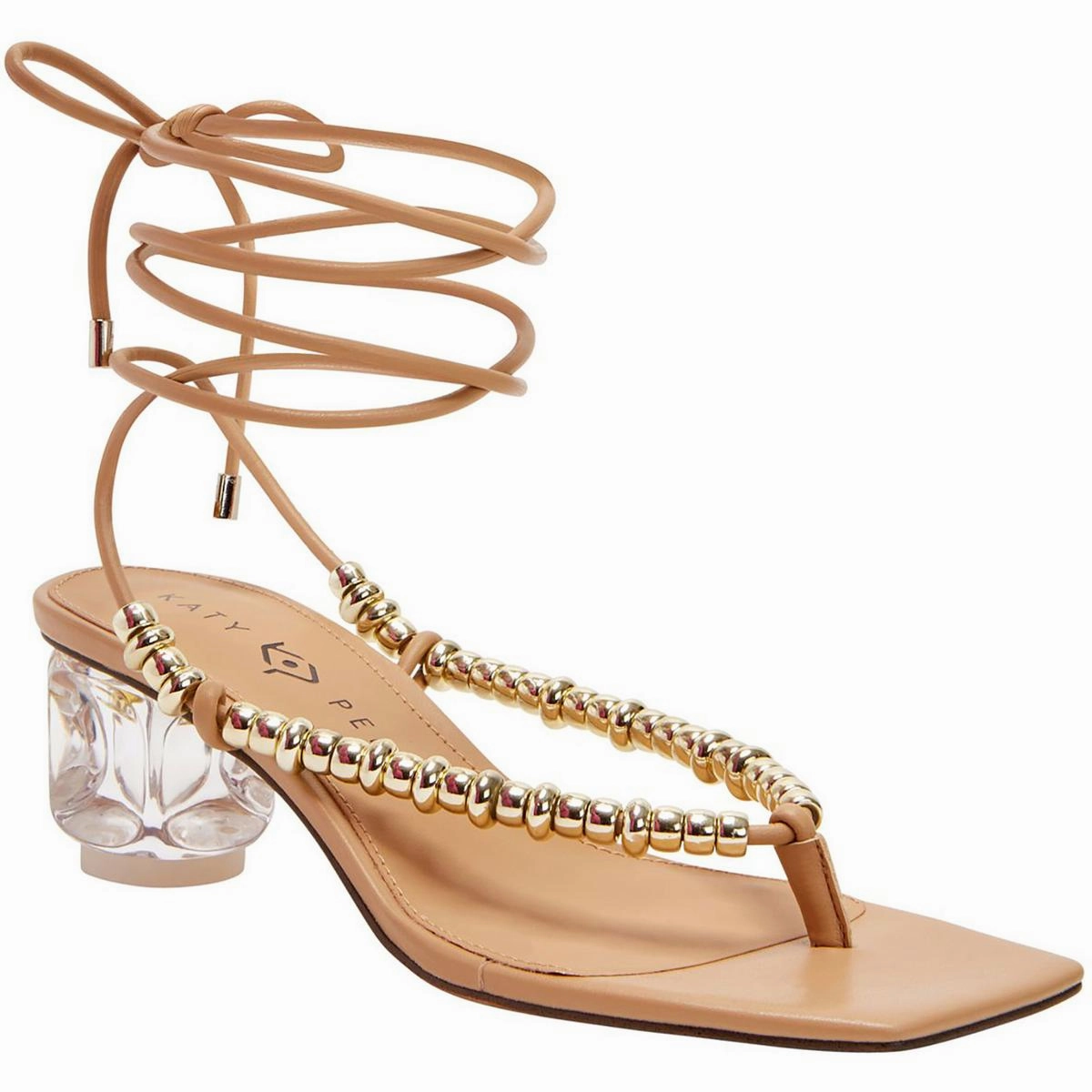 The Cubie Bead Sandal Womens Beaded Faux Leather Heels